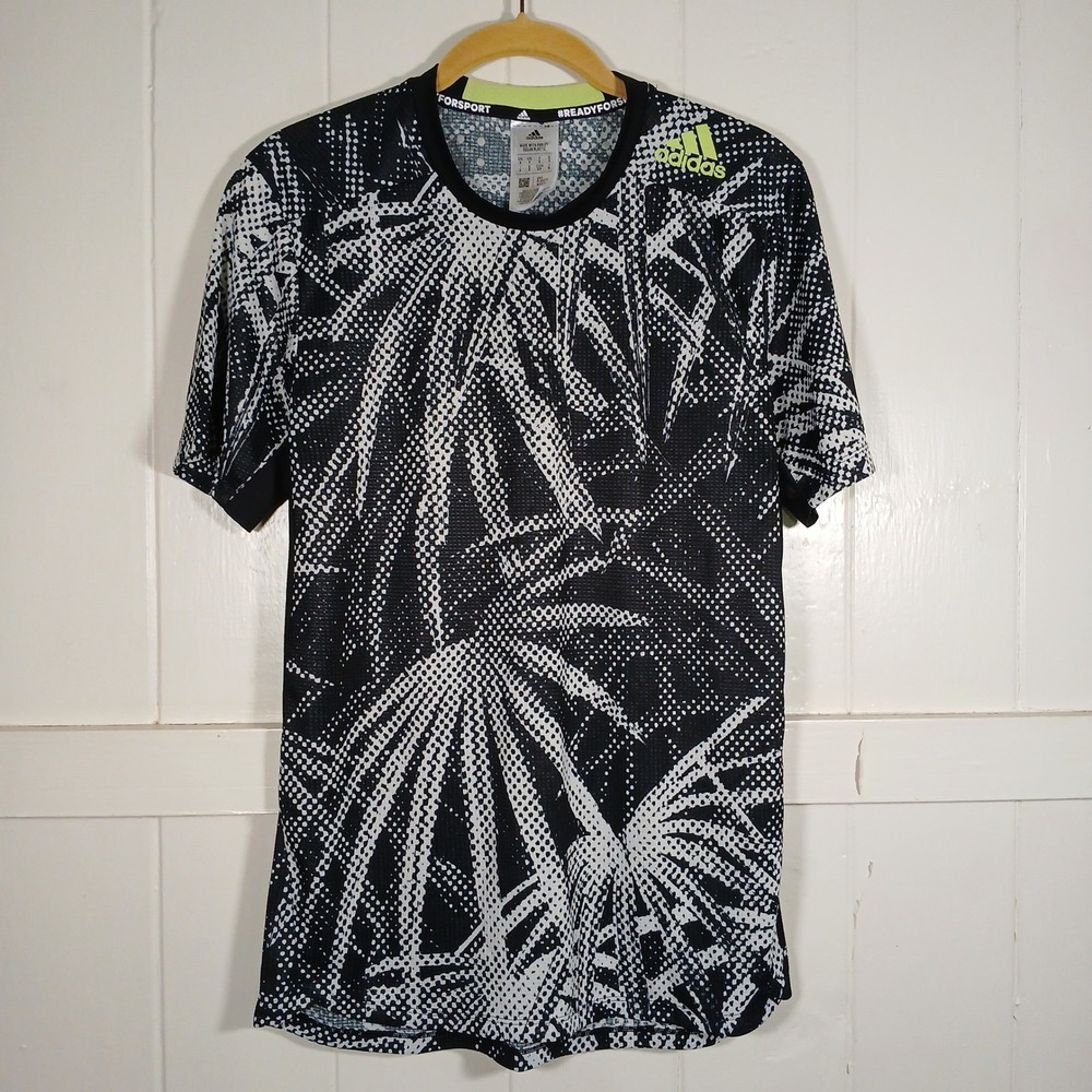 Adidas HEAT.RDY Parley Ocean Plastic Palm Print Training Shirt HB6518 Mens Small